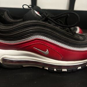 Nike Air Max 97 SE  Black Varsity Red unisex boys (7y) women (8.5)